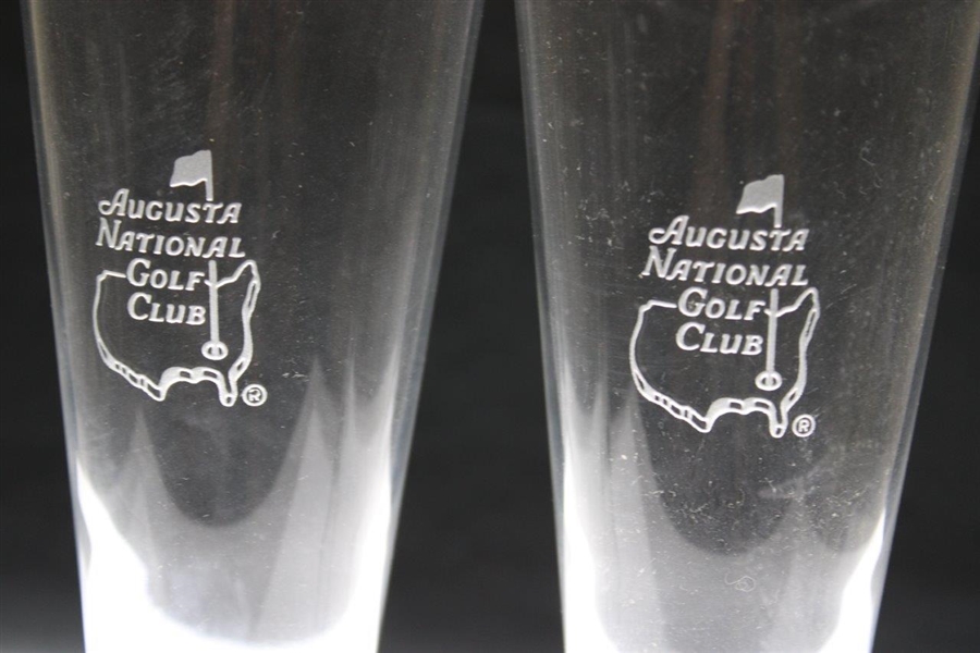 Pair of Augusta National Golf Club Members Logo Pint Beer Glasses 
