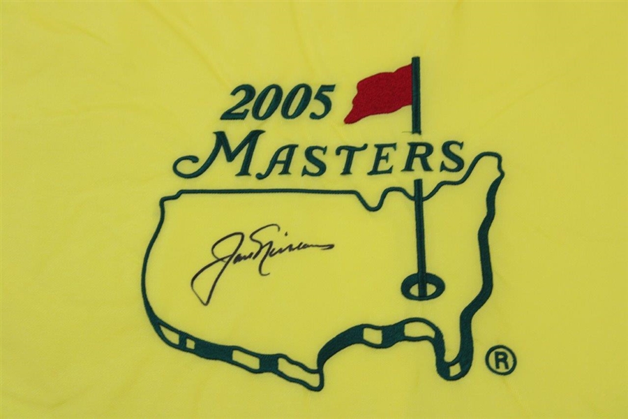 Jack Nicklaus Signed 2005 Masters Embroidered Flag JSA FULL #XX02246