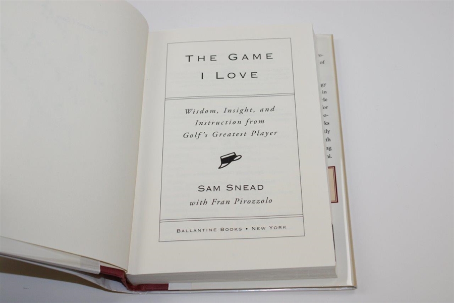 Sam Snead Signed 1997 'The Game I Love' Book JSA ALOA
