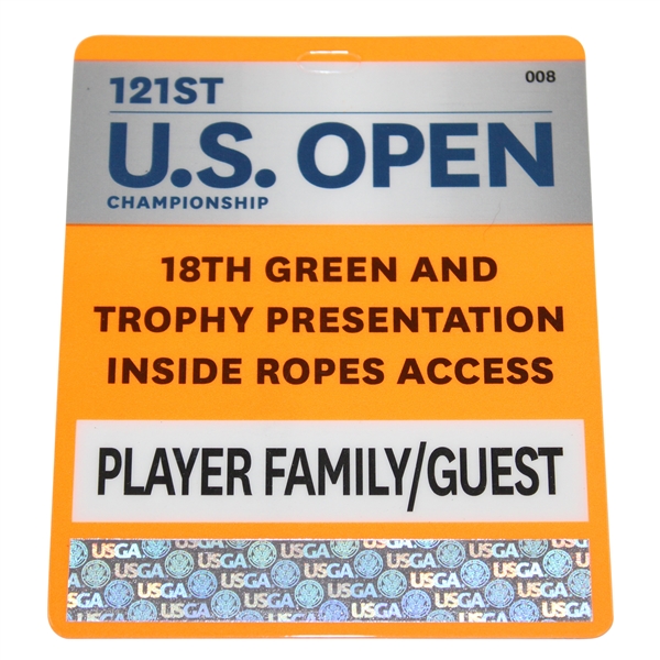 2021 US Open Championship Player Family/Guest Badge #008 - 18th Green & Trophy Presentation - Inside Ropes