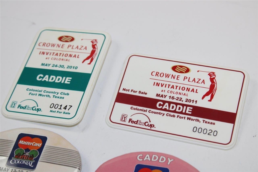 Ten (10) Different Years of Caddy Badges from Colonial PGA Event 95-11