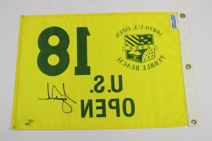 Tiger Woods Signed Ltd Ed 2000 US Open at Pebble Beach Flag #228/500 UDA #BAM07754