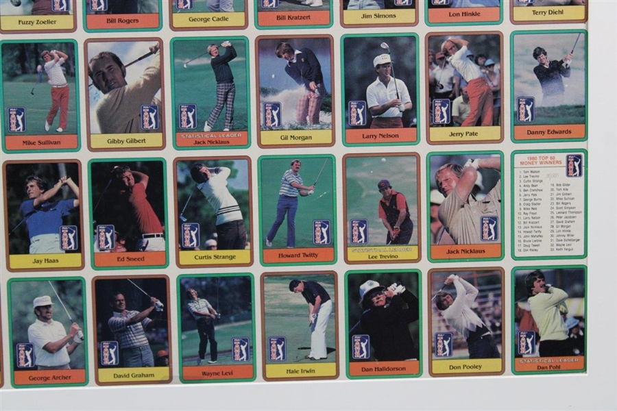 1980 Top 60 Money Winners Uncut Card Sheet - Matted