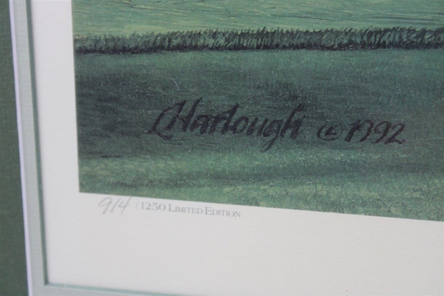 1992 Linda Hartaugh Ltd Ed 914/1250 10th Hole Winged Foot GC Print Gifted to Jim Frick - Framed