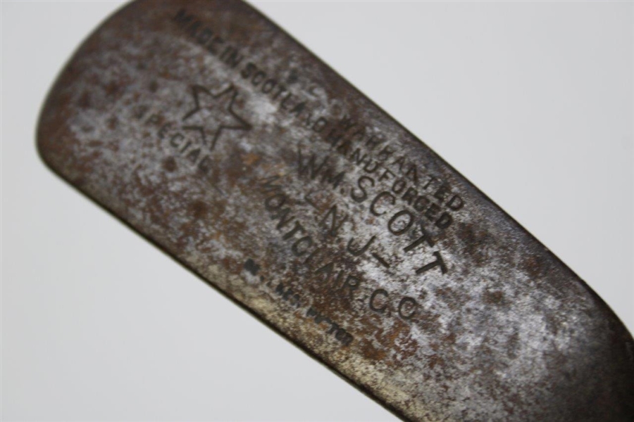 W.M. Scott N.J. Montclair Co. Special Warranted Hand Forged Putter 