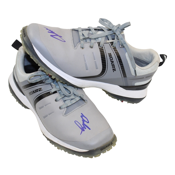 John Daly's Signed Personal Sqairz 'Gray, Lt Gray & Black' Golf Shoes - Size 12 JSA ALOA