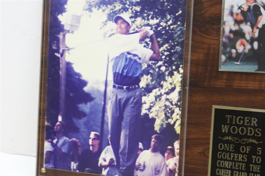 Tiger Woods 'One of 5 Golfers to Complete the Career Grand Slam' w/Card Display Piece