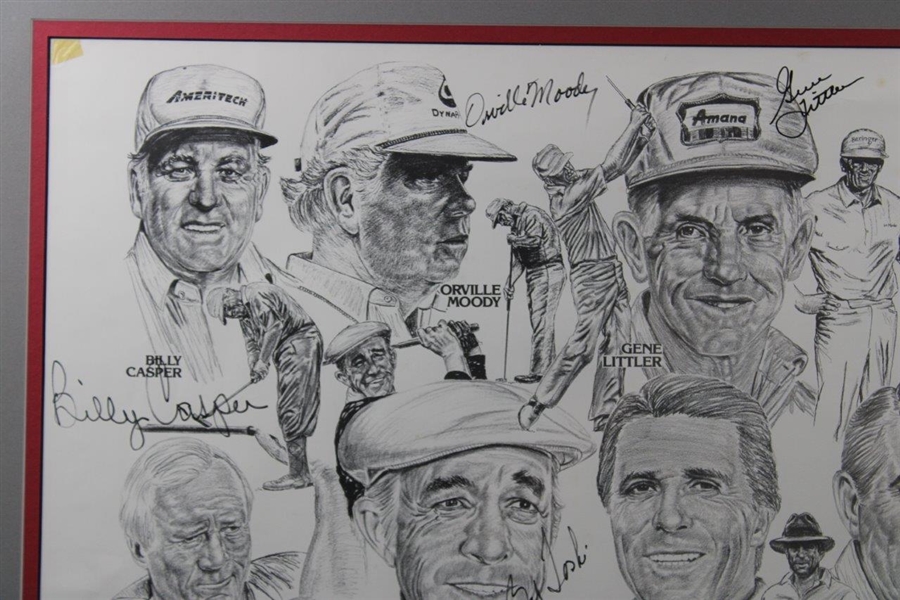Arnold Palmer, Player & others Multi-Signed PGA Senior Tour Stars Print - Framed JSA ALOA
