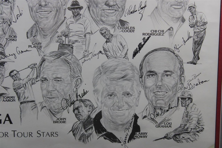 Arnold Palmer, Player & others Multi-Signed PGA Senior Tour Stars Print - Framed JSA ALOA