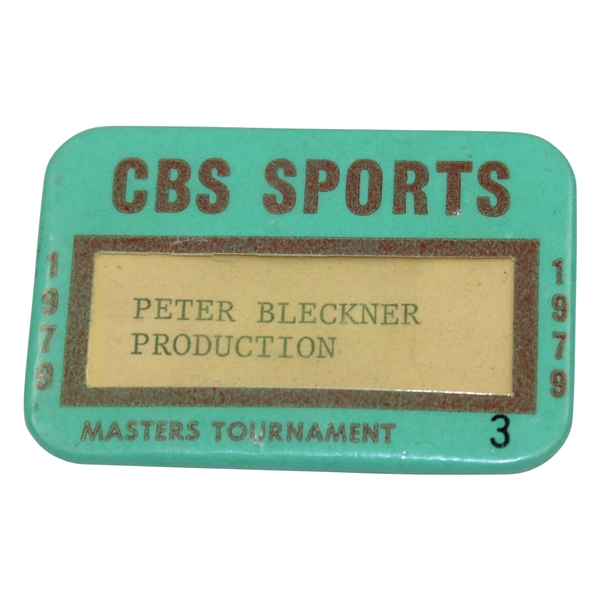 1979 Masters CBS Sports Badge #3 Peter Bleckner