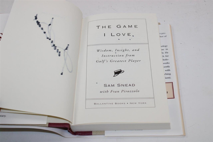 Sam Snead Signed 'The Game I Love' Book JSA ALOA