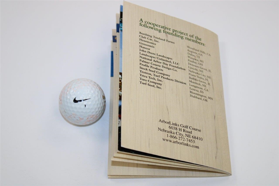 Arnold Palmer Signed Ball with Signed Arbor Links Guide JSA ALOA