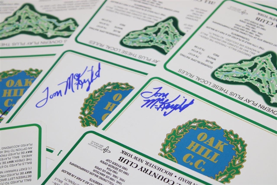 Tom McKnight(x2), Hank Kuehne, Matt Kuchar & Bill Lunde(2) Signed Oak Hill Scorecards JSA ALOA