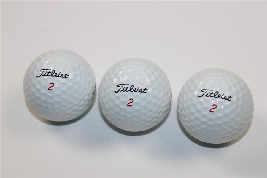 Tiger Woods Sleeve of Three Titleist 2 TIGER Professional 90 Golf Balls