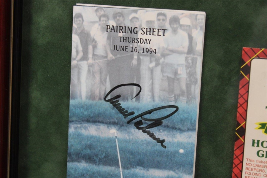 Arnold Palmer Signed 1994 US Open Pairing Sheet w/Friday Ticket & Badge JSA ALOA