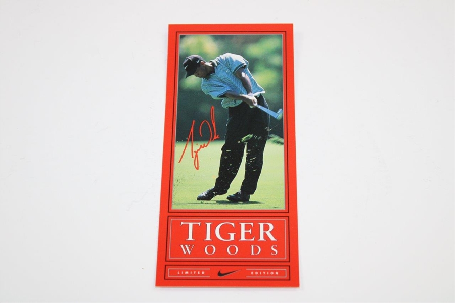 Rare Tiger Woods Cards - Nike Ltd Ed First Tiger Woods Victory Scorecard - Issued to Campers Circa 1996