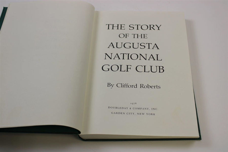 The Story Of The Augusta National Golf Club Signed & Inscribed by Clifford Roberts For Gay Brewer JSA ALOA