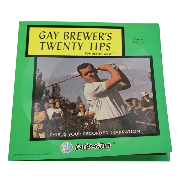 Gay Brewer's Personal Twenty Tips Cards-r-Fun Record Narration Booklet