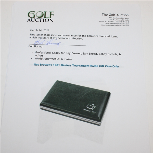 Gay Brewer's 1981 Masters Tournament Radio Gift Case Only
