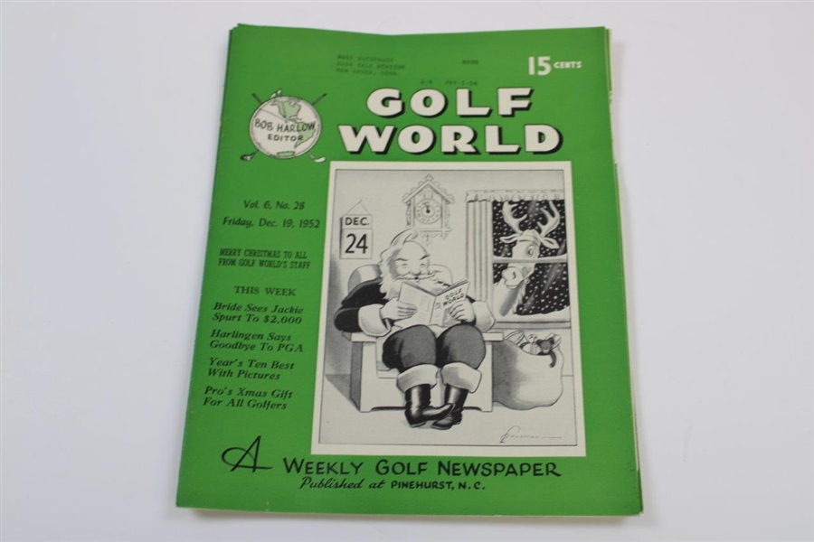 Ten (10) Various Golf World Magazines - 1952 & 1954 - Belonged to Mark McCormick