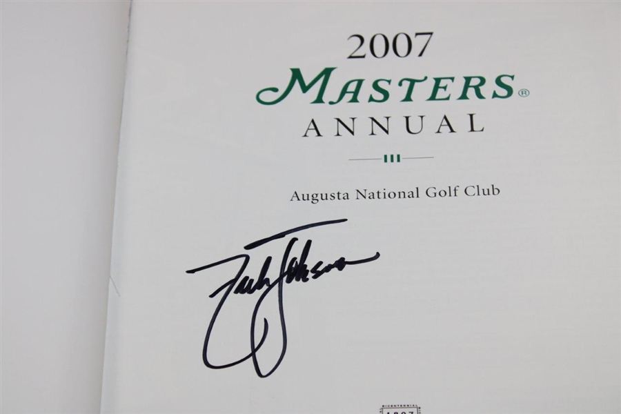 Zach Johnson Signed 2007 Masters Tournament Green Annual Book JSA ALOA