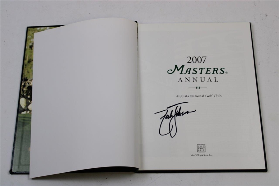 Zach Johnson Signed 2007 Masters Tournament Green Annual Book JSA ALOA