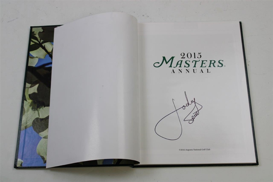Jordan Spieth Signed 2015 Masters Tournament Green Annual Book JSA ALOA
