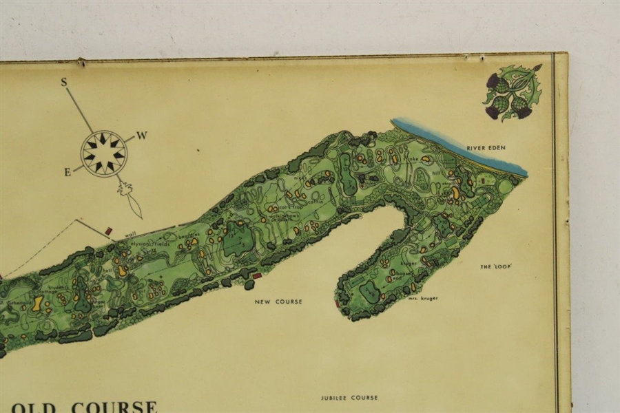 1967 The Old Course St. Andrews J.P. Izatt Layout Map