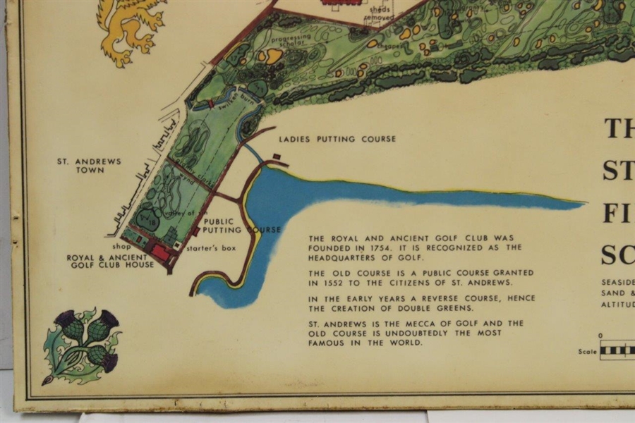 1967 The Old Course St. Andrews J.P. Izatt Layout Map