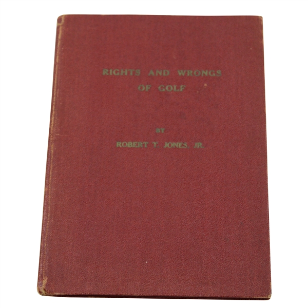 1935 'Rights And Wrongs of Golf' by Bobby Jones