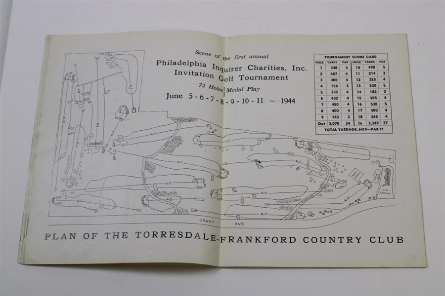 1944 Philadelphia Inquirer First Annual Invitation Golf Tournament Program - Bobby Jones Cover