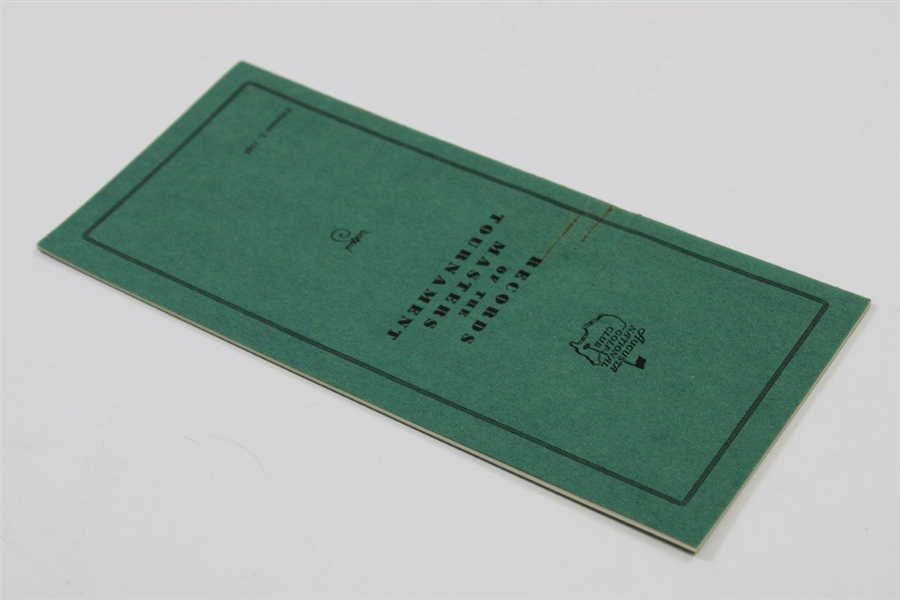 1946 Records Of The Masters Tournament Booklet - Seldom Seen
