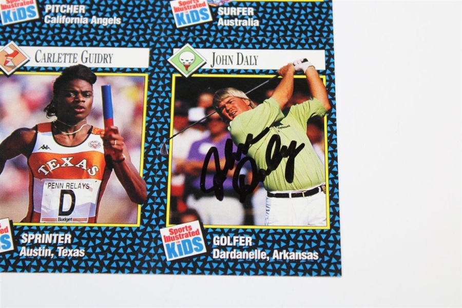 John Daly Signed 1992 Sports Illustrated Uncut Golf Card Sheet JSA #UU28281