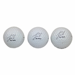 Three (3) Tiger Woods Facsimile Signature American Express Titleist Golf Balls