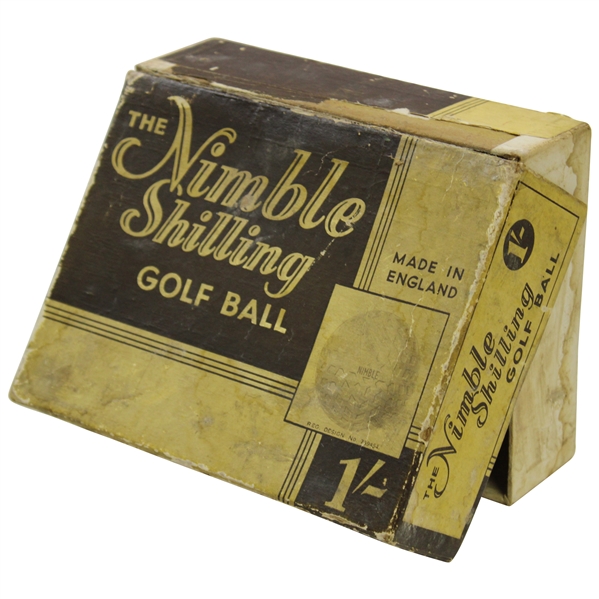 1930's The Nimble Shilling Meshball Dozen Golf Ball Box