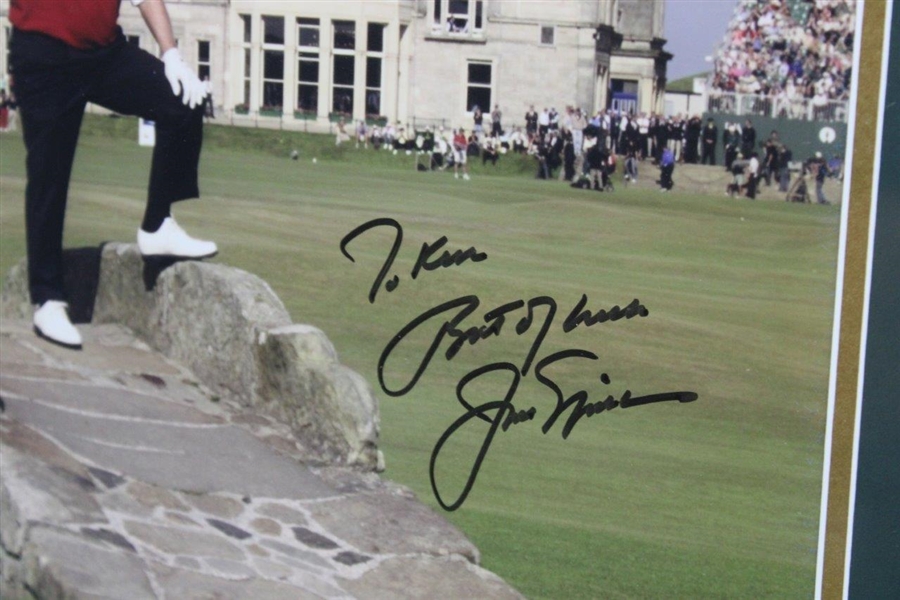 Jack Nicklaus Signed Photo with 5lb RBS Note Display - Framed JSA ALOA