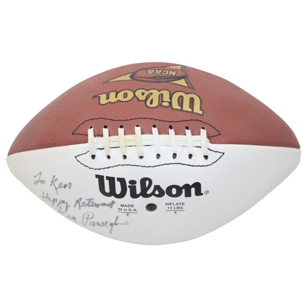 Ara Parseghian Signed Wilson Notre Dame Logo NCAA Football JSA ALOA