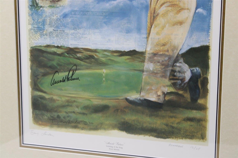 Arnold Palmer Signed 'Dubbing of the King' Ltd Ed 12/25 Doug London Litho w/Certificate JSA ALOA