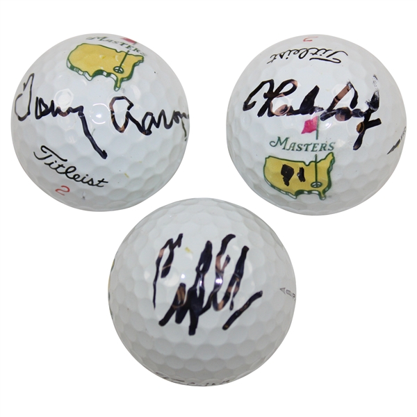 Charles Coody, Tommy Aaron & Craig Stadler Signed Masters Logo Balls JSA ALOA
