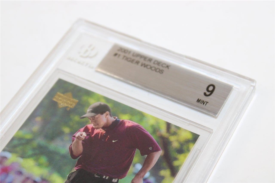 2001 Tiger Woods Upper Deck Rookie Card BGS #0001394946 Mint 9