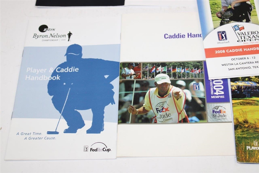 Nine (9) Different Players Caddies Handbooks For PGA Events - Detailed Tour Info