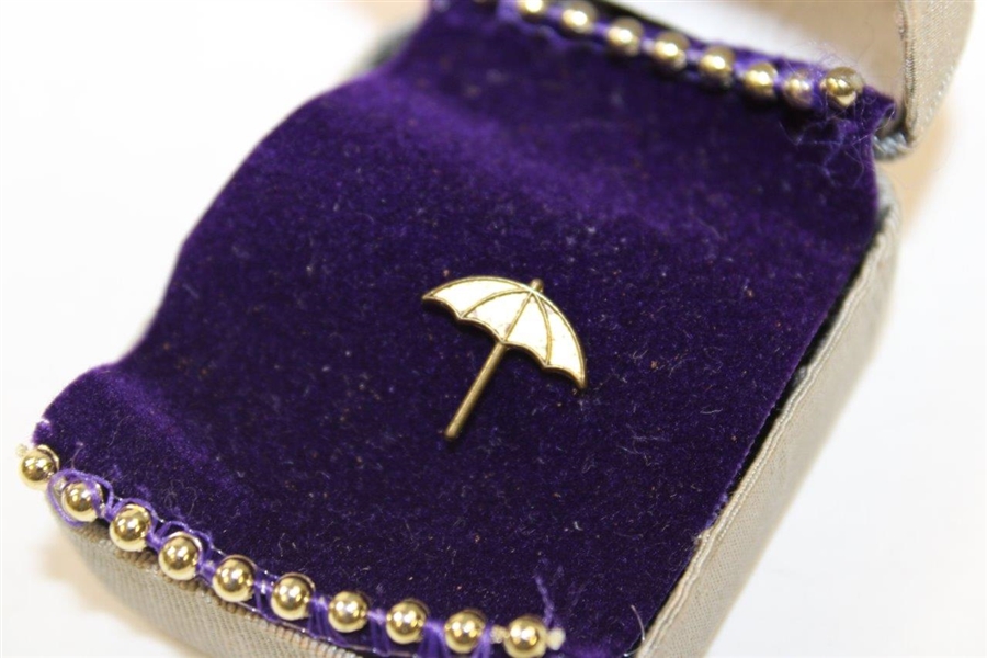 Arnold Palmer's Personal Umbrella Lapel Pin with Signed Response Letter JSA ALOA