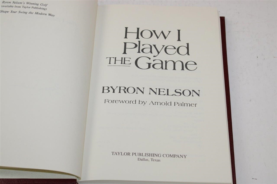 Byron Nelson Signed Ltd Ed 1993 'How I Played The Game' Book #137/500 in Slipcase JSA ALOA