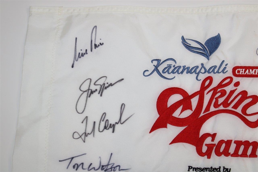 Nicklaus, Watson, Couples & others Signed Complete Skins Game Embroidered Flag JSA ALOA