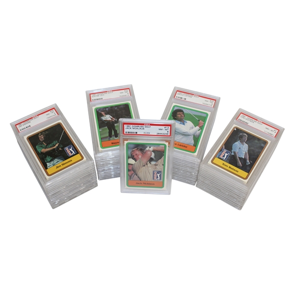Complete Set of PSA Graded NM-MT 8 Slabbed 1981 Donruss Golf Cards - 63 in Total