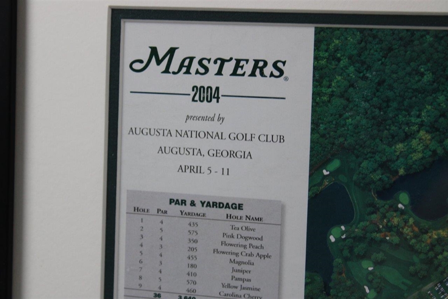 2004 Augusta National Golf Club Masters Aerial Fold Out Map - Framed