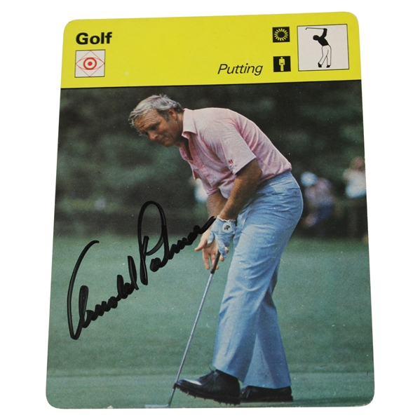 Arnold Palmers Signed 1978 Sportscaster Golf 'Putting' Oversize Card JSA #AB82003