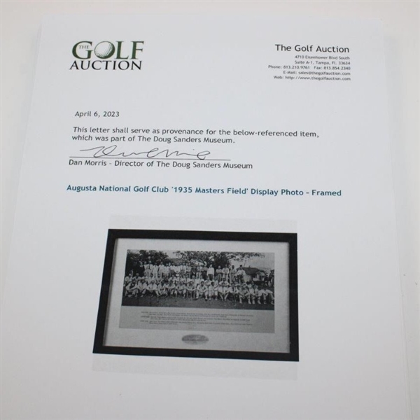 Augusta National Golf Club '1935 Masters Field' Display Photo - Framed