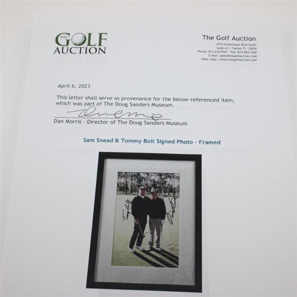Sam Snead & Tommy Bolt Signed Photo - Framed JSA ALOA