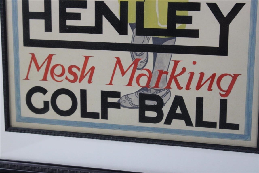 Original Paint and Marker Henley Mesh Marking Golf Ball Advertising Artwork by Rona G. Raymond  - Framed